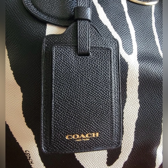 Coach Zebra Print Oversized Tote In Black & White Leather #33915 - Picture 4 of 11